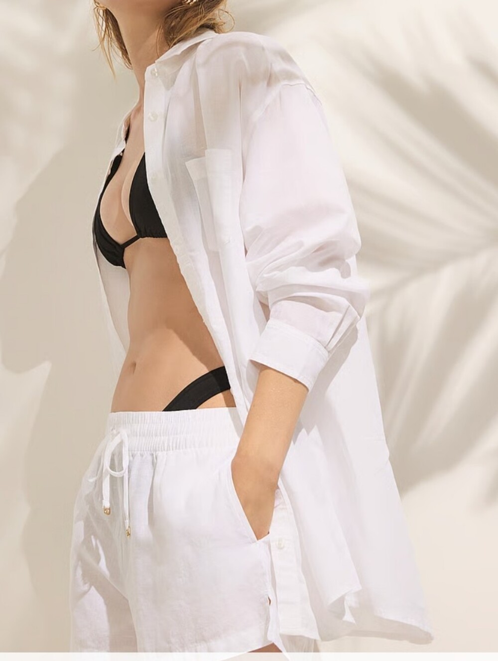 Victoria's Secret Swim Boyfriend Shirt Dress NWT Med White - Picture 4 of 8